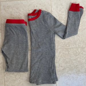 Red and gray thermal fitted Christmas pajamas size 5